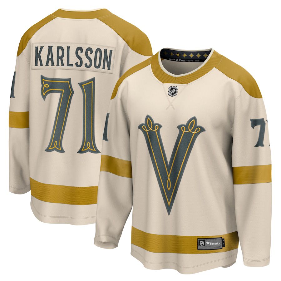 Men Vegas Golden Knights #71 William Karlsson Fanatics Branded Cream 2024 NHL Winter Classic Breakaway Player Jersey->->NHL Jersey